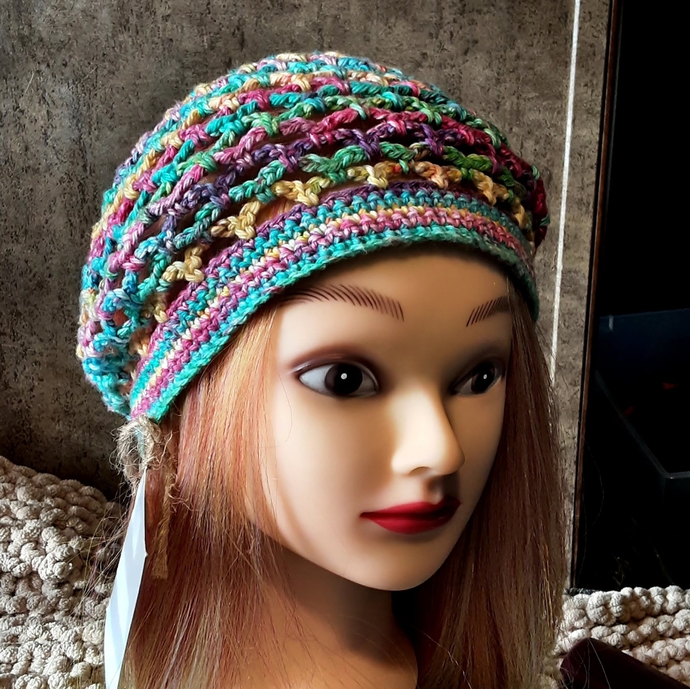 Handmade crochet slouchy beanie